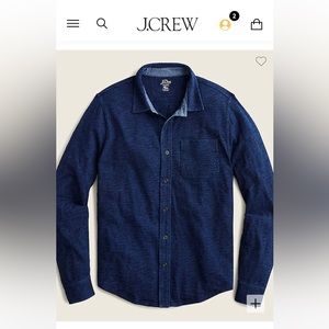 J. Crew Indigo long sleeve button slub cotton harbor shirt. Men’s XL.